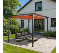 Pergola En Aluminium Hwc-N93, Pavillon De Jardin Pavillon De Jardin, Structure Stable De 8cm Toit Coulissant Uv50+ 3x4m Terracotta Orange