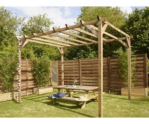 Pergola en bois autoclave Cerland Magdalie 4 x 3 m