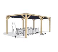 Pergola en bois douglas - Autoportante - 290x500 cm - Nesling