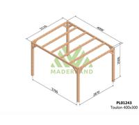 Pergola En Bois Lamellé-Collé Toulon 400 X 300 Cm - Maderland Multicolore