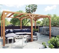 Pergola En Bois Lamellé-Collé Toulon 600 X 400 Cm - Maderland Multicolore