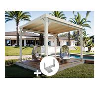 Pergola En Bois Strasbourg Avec Toit 300 X 300 Cm + 4 Supports - Maderland Multicolore
