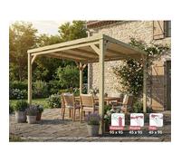 Maderland Pergola autoportante en bois Toulouse – toit semi-ouvert 300 x 300 cm Multicolore