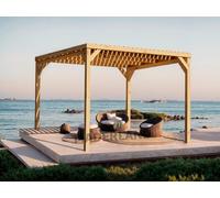 Pergola En Bois Toulouse Avec Toit Semi-Ouvert 600 X 400 Cm - Maderland Multicolore