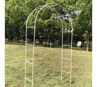 Pergola en métal antirouille - Cadre d'arche de jardin pour plantes grimpantes et décoration de mariage - Treillis stable avec base (blanc l x H 260 x 230 cm)