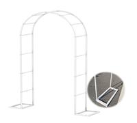 Pergola en métal blanc pour plantes grimpantes et décoration de mariage - Arche de jardin autoportante pour roses, légumes et fruits (2,4 x 2,2 m)