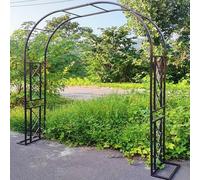 Pergola en métal robuste pour plantes grimpantes - Grande arche de mariage - 340 cm x 230 cm - En acier marron - Pour décoration extérieure - Parfait pour les événements et les cérémonies