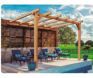 Pergola jardin adossé en bois : ANDORRE : 400 x 300 cm