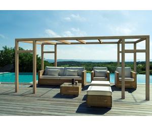 Pergola jardin adossé en bois : GRANADA : 500 x 300 cm