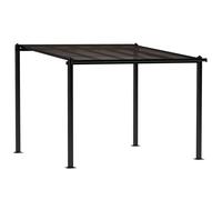 Pergola jardin extérieur - Outsunny - en aluminium 3 x 3 m - toit en polycarbonate imperméable et système de drainage - gris