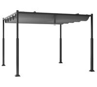 Pergola Jardin Extérieur - RELAX4LIFE - Auvent Pare-Soleil Rétractable - Colonnes Robustes - Pergola en Treillis - 310X310CM - Gris