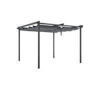 Pergola Kiba Avec Toit Déroulant - Gris - 3 X 3 M