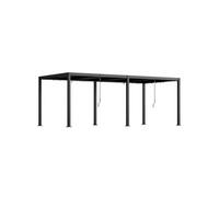Pergola bioclimatique - Outsunny - persiennes manivelle - toit réglable en aluminium et crochets - 3 x 6 m - gris