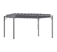 Tonnelle - barnum Outsunny Pergola lames orientables dim. 3,9L x 2,95l x 2,13H m structure alu. acier époxy polyester gris