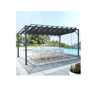 IDMARKET Pergola lames orientables 3x4 M gris anthracite