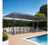 IDMarket - Pergola lames orientables 3x6 m gris anthracite