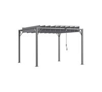 Pergola lames orientables dim. 2,9L x 2,95l x 2,13H m structure alu. acier époxy polyester gris