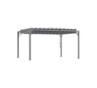 Tonnelle - barnum Outsunny Pergola lames orientables dim. 3,9L x 2,95l x 2,13H m structure alu. acier époxy polyester gris