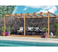 Pérgola laminada adosada de