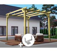 Pergola Massive En Bois Le Havre 510 X 420 Cm + 6 Supports Surélevés - Maderland Multicolore
