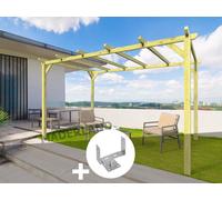 Pergola Massive En Bois Tours 510 X 420 Cm + 6 Supports Surélevés - Maderland Multicolore
