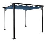 Pergola MENDLER HWC-C42, pavillon de jardin, cadre stable à 6 cm + toit ouvrant 3x3m bleu Bleu G