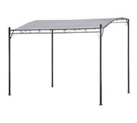 Pergola Murale Nice, Structure Acier Anthracite, Toile Polyester 180 g/m² Taupe, Déperlante