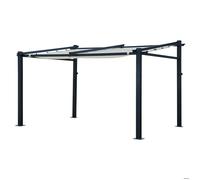 Pergola murale 3 × 4m FRÉJUS beige - structure aluminium