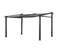 Pergola Murale 3 × 4m Fréjus Taupe - Structure Aluminium Marron