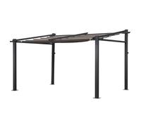 Pergola Murale 3 × 4m Fréjus Taupe - Structure Aluminium Marron