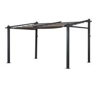 Happy Garden Pergola murale Fréjus 3×4 m – Structure aluminium marron, toile taupe