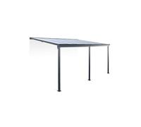 Pergola murale 3x4 m en aluminium et polycarbonate avec gouttière