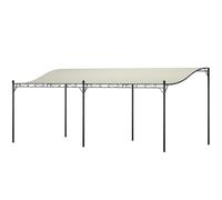 Pergola murale Outsunny 3x6 m avec toit incliné, structure métallique Gris foncé