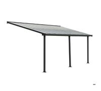 Pergola - PALRAM - Olympia 3x6 - Gris anthracite - Adossée - Résistante aux intempéries