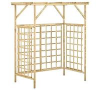Pergola pour 2 poubelles en bois de pin imprégné vert - 140 x 80 x 168 cm - Avec treillis - Arche de rose décorative pour clématites, lierre, vigne dans le jardin, le balcon, la terrasse