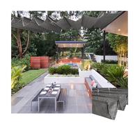 Pergola réglable pour terrasse, jardin, terrasse, auvent rétractable avec câble métallique, parfait pour les espaces de vie extérieurs