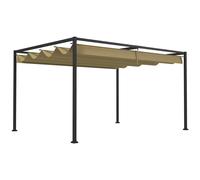 Pergola Rétractable 2,98l X 2,13l X 2,22h M Structure Métal Époxy Anticorrosion Toile Polyester Haute Densité 180 G/M² Incluse Kaki