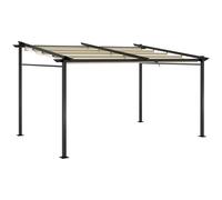 Pergola Rétractable 3,97l X 2,95l X 2,3h M Alu. Acier Polyester Beige Beige