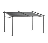 Pergola rétractable 3,97L x 2,95l x 2,3H m structure alu. métal époxy polyester gris