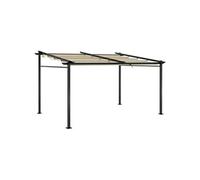Pergola rétractable 3,97L x 2,95l x 2,3H m structure alu. métal époxy polyester beige
