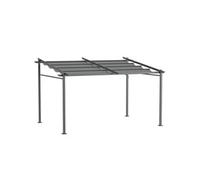 Pergola rétractable 3,97L x 2,95l x 2,3H m structure alu. métal époxy polyester gris