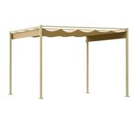 Pergola de jardin 3 x 3m - Outsunny - toit rétractable - auvent de protection solaire, UPF30+ - kaki