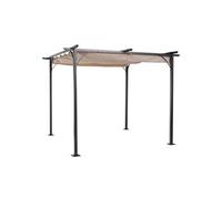 Pergola rétractable 3L x 3l x 2,30H m structure métal époxy anticorrosion noire + toile polyester haute densité 180 g/m² incluse beige Beige G