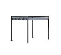 Pergola rétractable 4 x 3 x 2,22 m structure métal époxy toile polyester haute densité incluse gris foncé