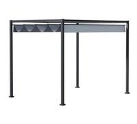 Pergola rétractable 4 x 3 x 2,22 m structure métal époxy toile polyester haute densité incluse gris foncé Gris G