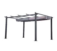 Pergola rétractable avec auvent pare-soleil - Cadre en aluminium - Tonnelle d'extérieur pour terrasse, jardin, cour, grill - 3 x 4 m