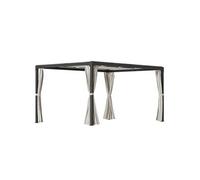 Pergola Rétractable Dim. 2,95l X 2,95l X 2,20h M Double Toit Rideaux Beige