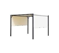 Pergola rétractable dim. 3L x 3l x 2,3H m structure acier époxy anticorrosion noir toile polyester haute densité crème Crème G