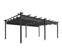 Outsunny Pergola Jardin Exterieur pergola Aluminium 3,6 x 6 m coulissante rétractable pour terrasse Structure en Aluminium + Toile Polyester - Gris foncé