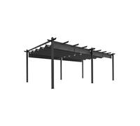 Outsunny Pergola Jardin Exterieur pergola Aluminium 3,6 x 6 m coulissante rétractable pour terrasse Structure en Aluminium + Toile Polyester - Gris foncé